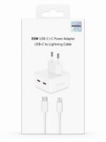 35W Dual USB-C Fast Charging Power Adapter with USB-C to Lightning Cable