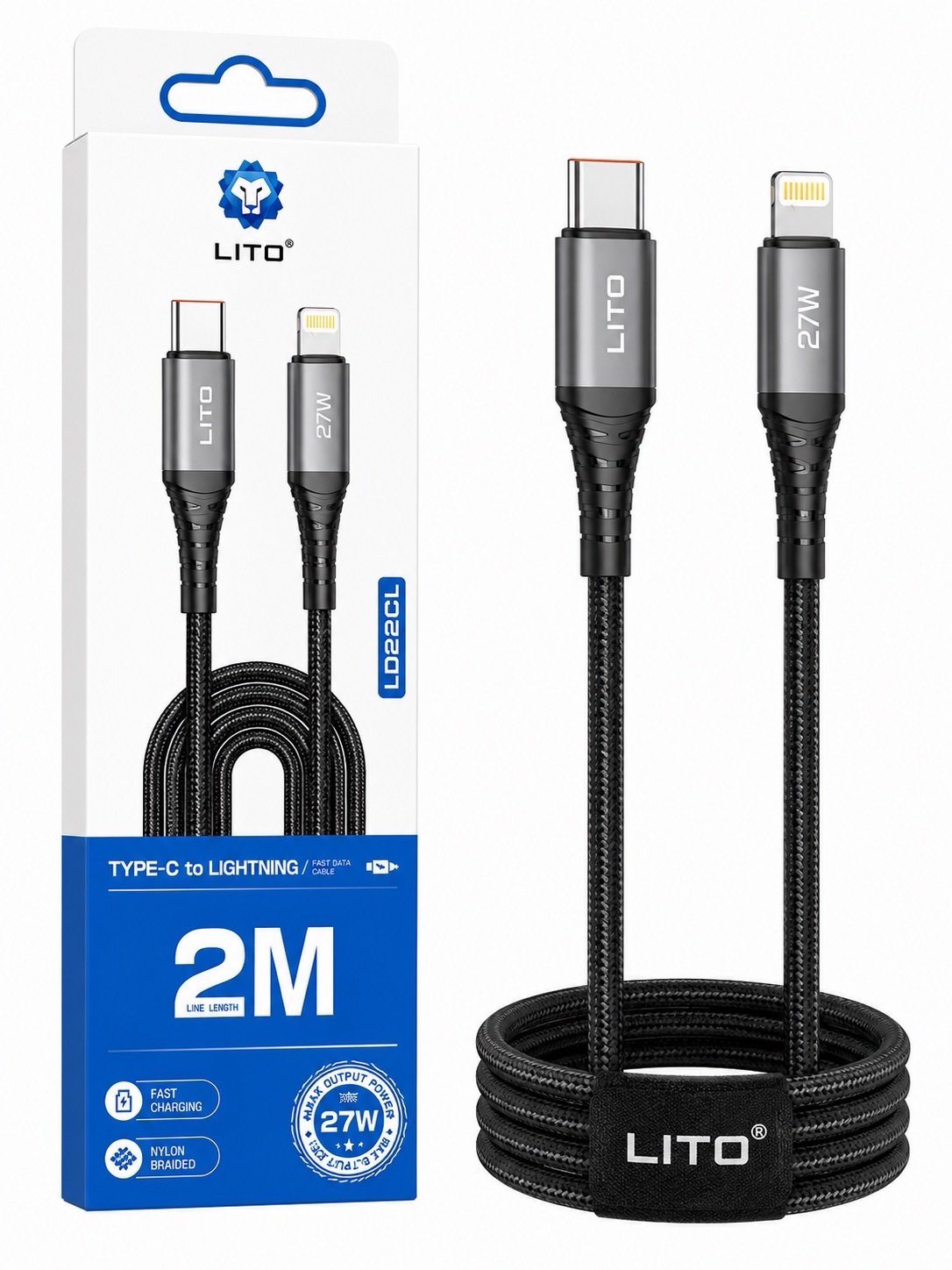 b3fc6039-864c-43e6-8edf-bd0744726615 LITO Lightning Fast Data & Charging Cable – 2M Braided Cable - Image 1