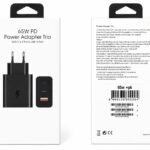 65W PD Power Adapter Trio – 2× USB-C + USB-A Fast Charger