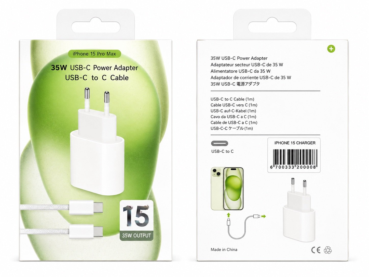 d7828076-77fb-4e49-b0c1-4dadfaed5a13 35W USB-C Fast Charging Power Adapter with USB-C to USB-C Cable – 1m - Image 1